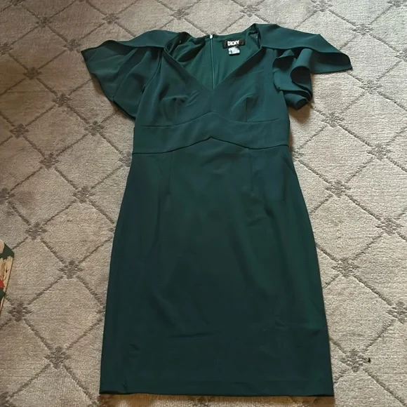 green emerald velvet dress Shop Dkny Women Solid V-Neck 3/4th Sleeves Dress Online  Iconic India